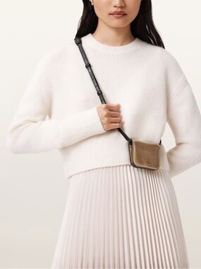 All saints leather card wallet crossbody
